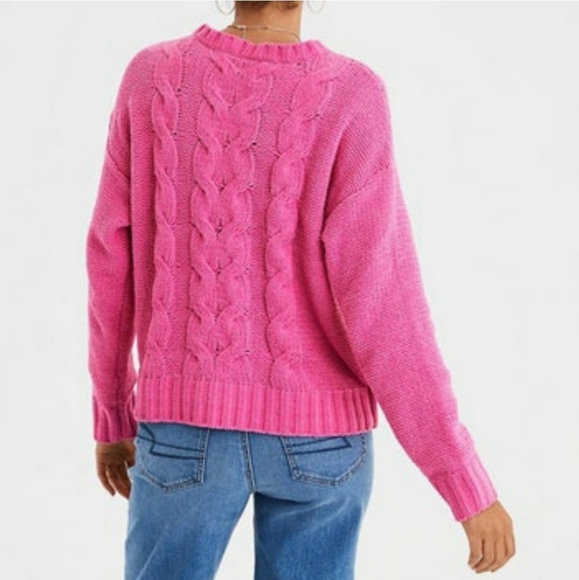 American Eagle Outfitters Sweaters American Eagle Pink Cable Knit